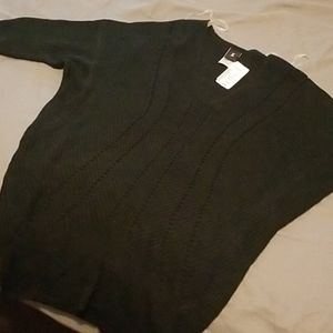 Black Knitted Short Sleeve Sweater